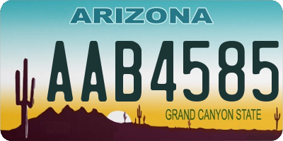 AZ license plate AAB4585