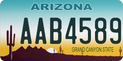 AZ license plate AAB4589