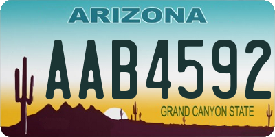 AZ license plate AAB4592