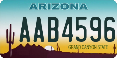 AZ license plate AAB4596