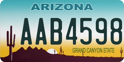 AZ license plate AAB4598