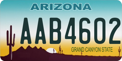 AZ license plate AAB4602