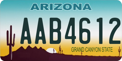 AZ license plate AAB4612