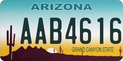AZ license plate AAB4616