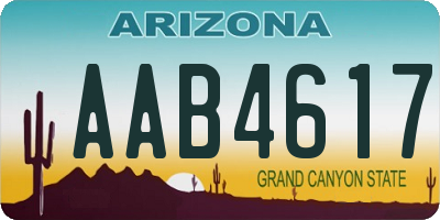 AZ license plate AAB4617