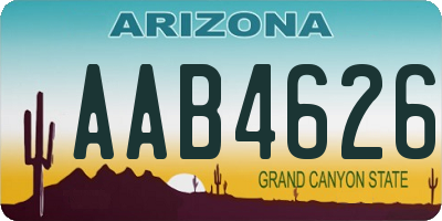 AZ license plate AAB4626