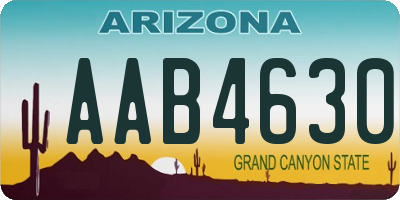 AZ license plate AAB4630