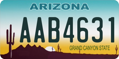 AZ license plate AAB4631