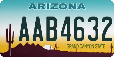 AZ license plate AAB4632