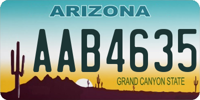AZ license plate AAB4635