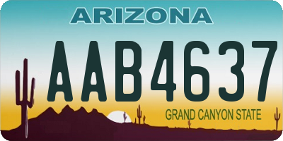 AZ license plate AAB4637