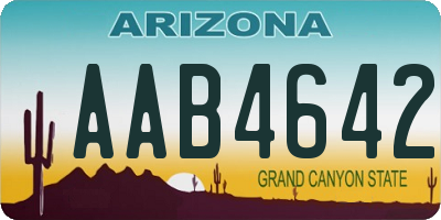 AZ license plate AAB4642