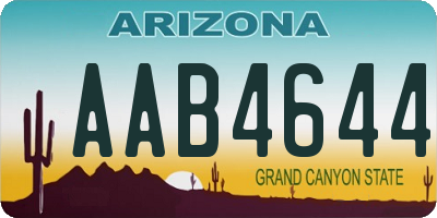 AZ license plate AAB4644