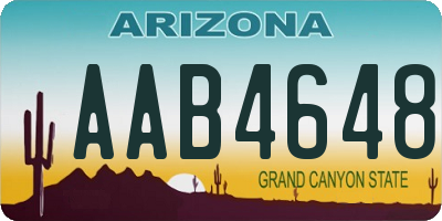 AZ license plate AAB4648