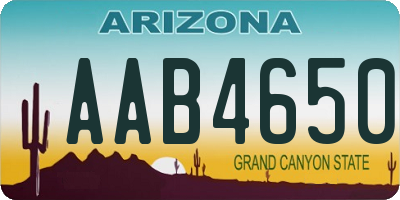 AZ license plate AAB4650