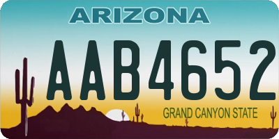 AZ license plate AAB4652