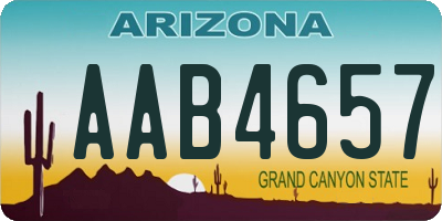 AZ license plate AAB4657