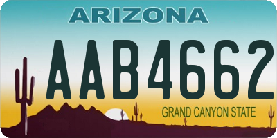 AZ license plate AAB4662