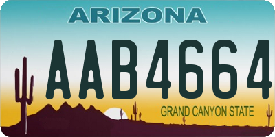 AZ license plate AAB4664