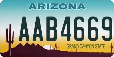 AZ license plate AAB4669
