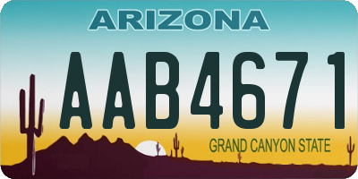 AZ license plate AAB4671