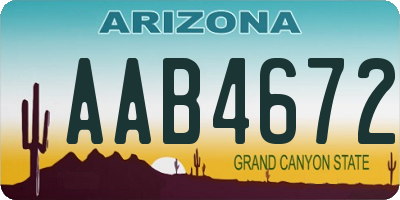 AZ license plate AAB4672