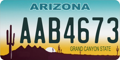 AZ license plate AAB4673