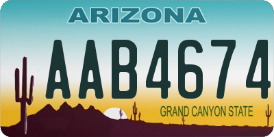 AZ license plate AAB4674