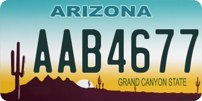 AZ license plate AAB4677