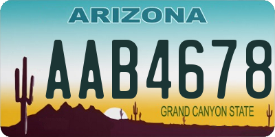 AZ license plate AAB4678