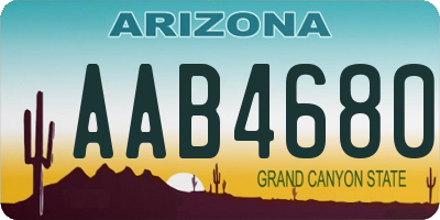 AZ license plate AAB4680