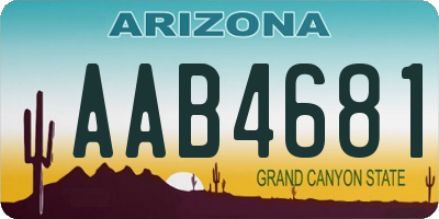 AZ license plate AAB4681