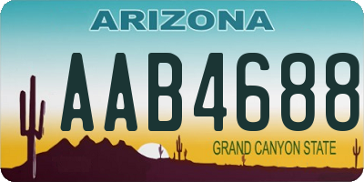 AZ license plate AAB4688