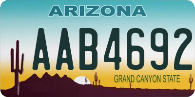 AZ license plate AAB4692