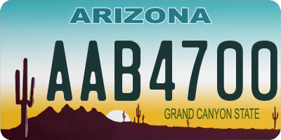 AZ license plate AAB4700