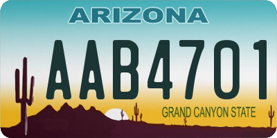 AZ license plate AAB4701