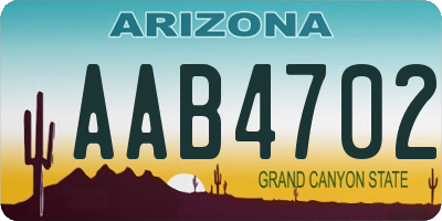 AZ license plate AAB4702