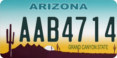 AZ license plate AAB4714