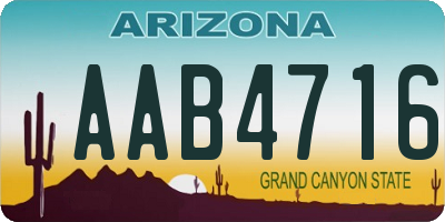 AZ license plate AAB4716