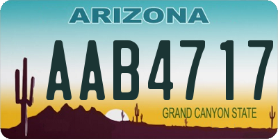 AZ license plate AAB4717