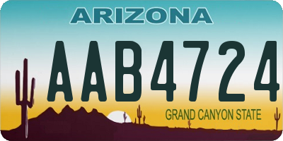 AZ license plate AAB4724