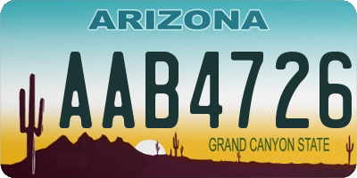 AZ license plate AAB4726