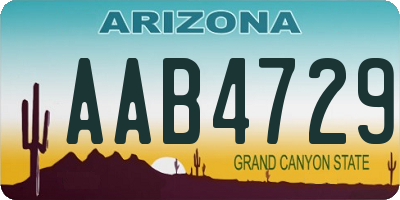 AZ license plate AAB4729