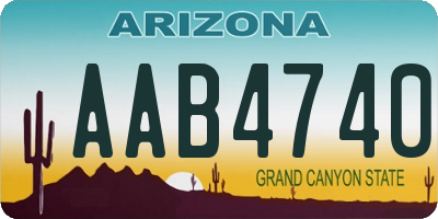 AZ license plate AAB4740