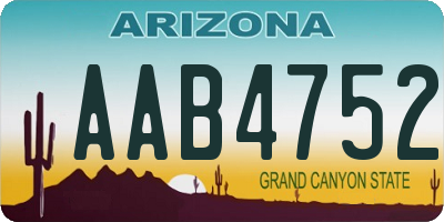 AZ license plate AAB4752