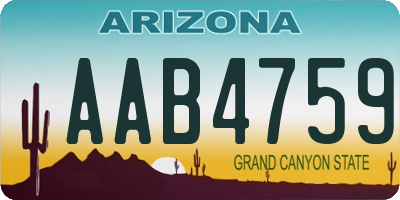 AZ license plate AAB4759