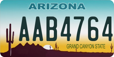 AZ license plate AAB4764