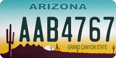 AZ license plate AAB4767