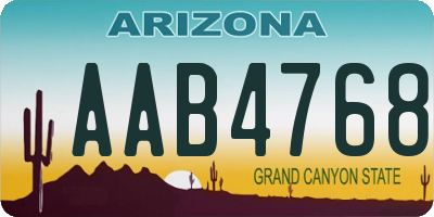 AZ license plate AAB4768