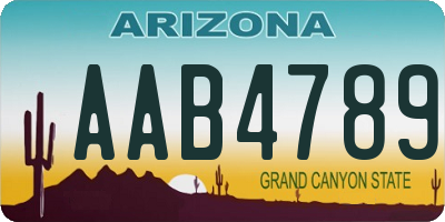 AZ license plate AAB4789